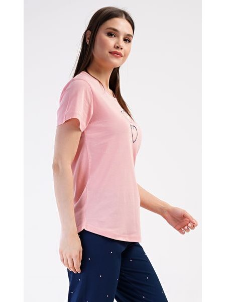 Dámské pyžamo kapri Srdce - lososová