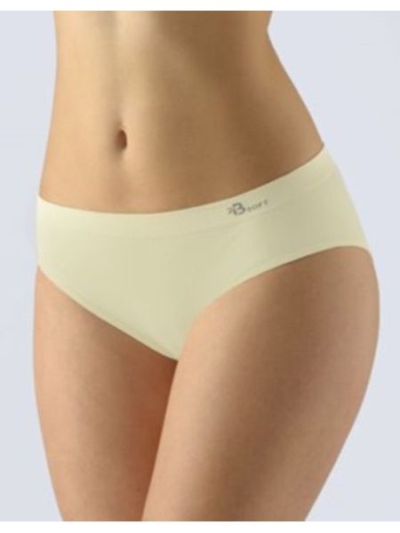 GINA dámské kalhotky klasické, širší bok, bezešvé, Bamboo Soft 00047P - vanilková