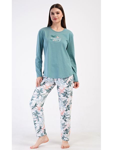 Dámské pyžamo dlouhé Melinda - petrolejová