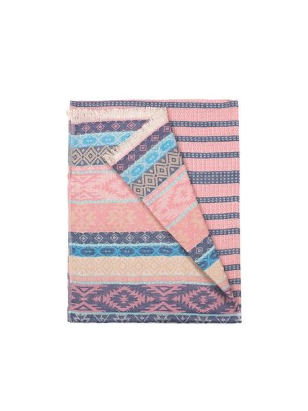 Zimní vzorovaný šál - červený