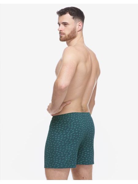 Pánské trenky volné, šité, s potiskem - petrolejová pampelišková