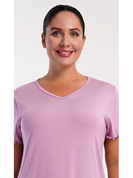 Dámská noční košile s krátkým rukávem Liliana - pudrová