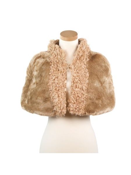 Kožíškové bolerko pelerína béžová