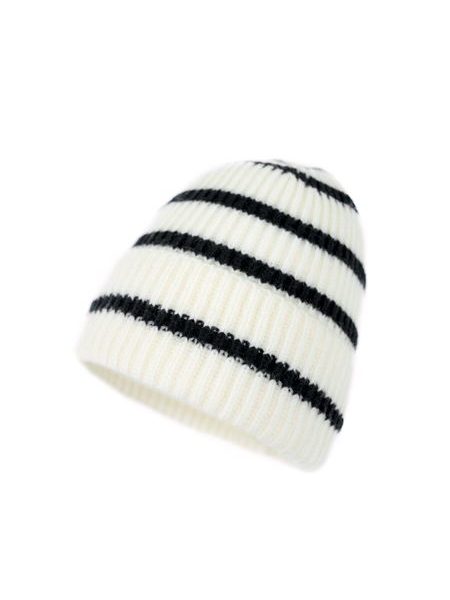 Bílá Čepice s Černými Pruhy