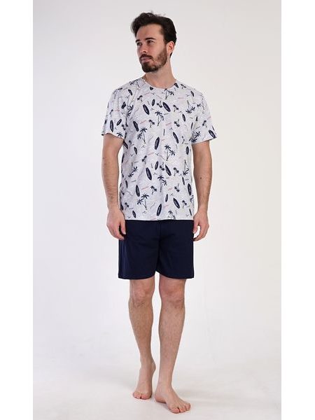 Pánské pyžamo šortky Surfing - šedá