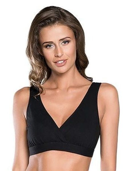 Kojicí a těhotenská podprsenka Margo s krajkou černá