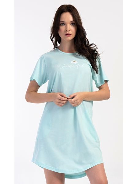Dámské domácí šaty s krátkým rukávem Wonderful - mentolová