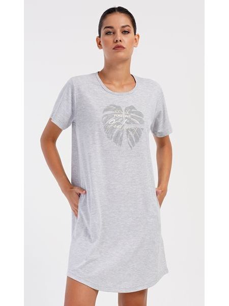 Dámské domácí šaty s krátkým rukávem Alžběta - světle šedá