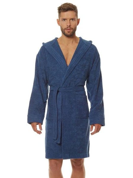 Pánský župan Leon modrý kratší