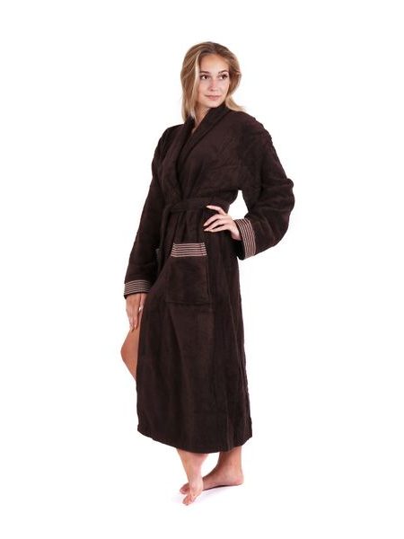 Pánský bambusový župan dlouhý se šálovým límcem BOSTON kávová