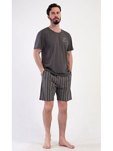 Pánské pyžamo šortky Nathan - tmavě šedá