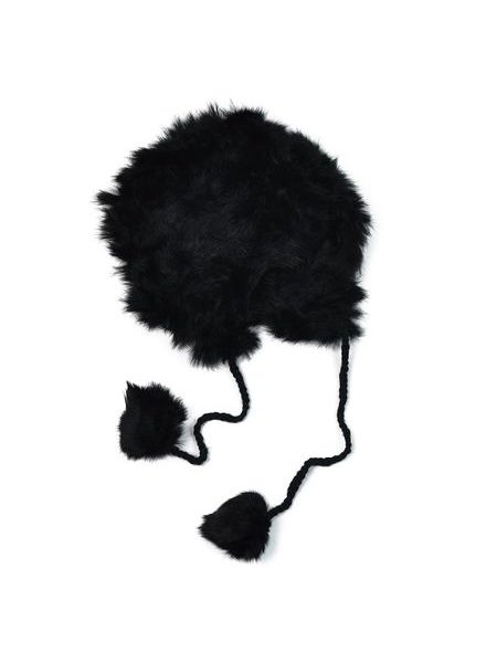 Ušanka čepice z králíka černá