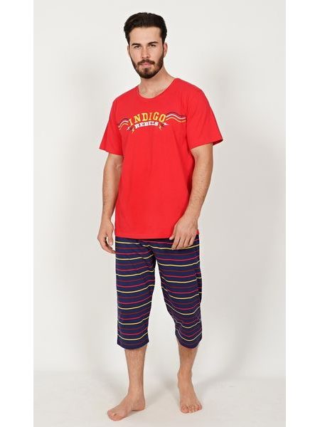 Pánské pyžamo kapri Indigo - žlutá