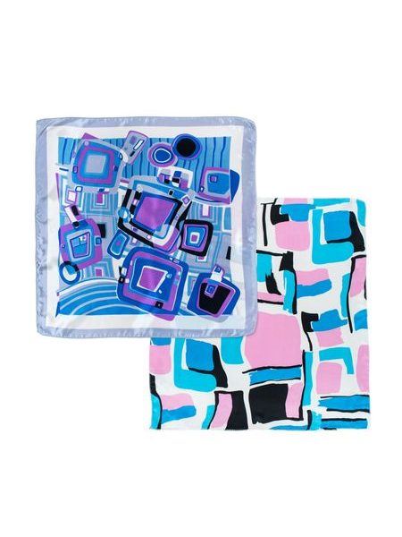 Klasický šátek s elegantními motivy - červenobílý