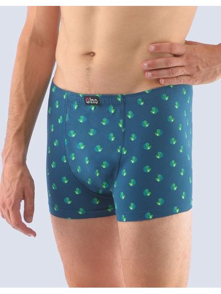 Pánské boxerky s kratší nohavičkou, kratší nohavička, šité, s potiskem 73109P - petrolejová máta