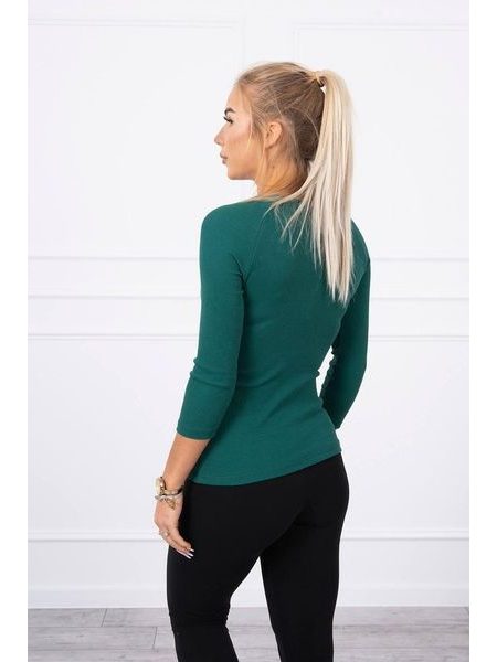 Tričko s ozdobnými knoflíky, zelená