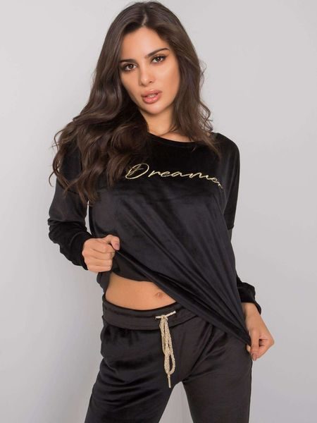 Černá dvoudílná sametová sada