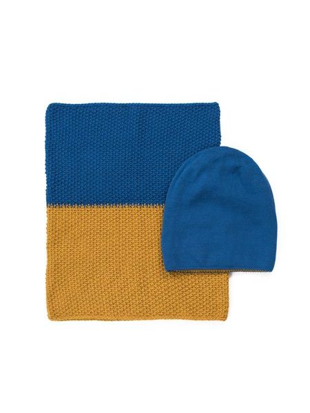 Sada nákrčník a čepice Double zelenočervená