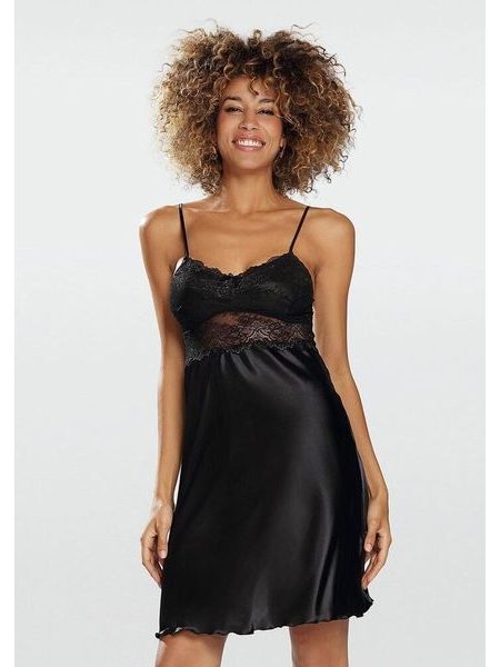 Saténová košilka Peri černá