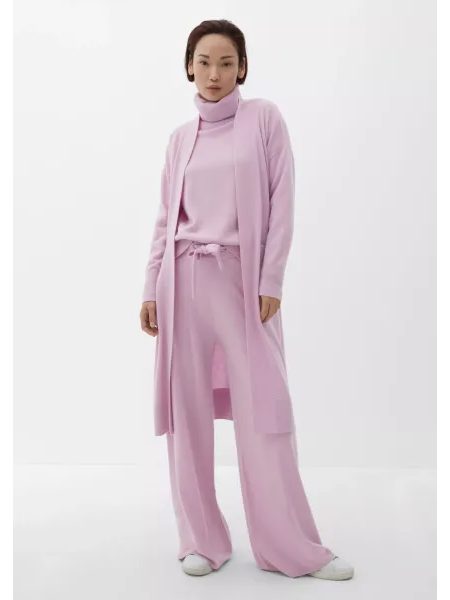 Dámské pletené kalhoty s.Oliver růžové