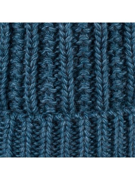 Zimní čepice modrá s hnědým bambulí