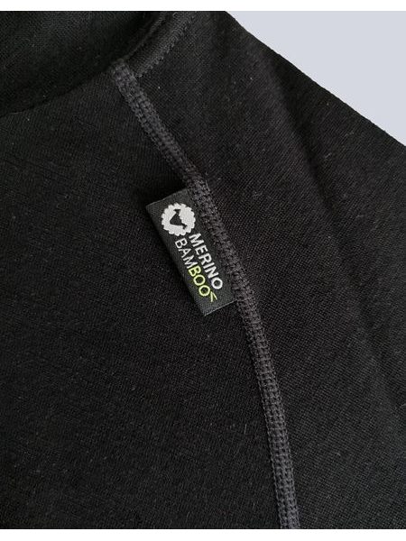 Dámské černé triko Merino se zipem a dlouhým rukávem 88015P