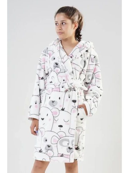 Dětský župan Polar Bear bílý s medvědy