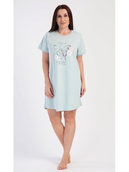 Dámské domácí šaty s krátkým rukávem Motýl - zelená