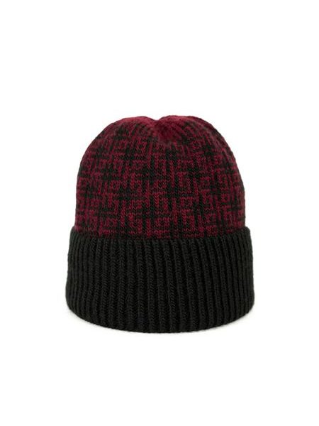 Čepice se vzorem červeno-černá
