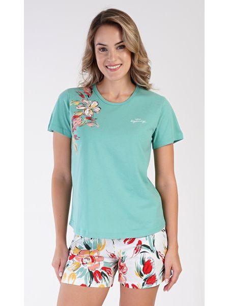 Dámské pyžamo šortky Sofie - zelená