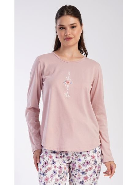 Dámské pyžamo dlouhé Linda - starorůžová