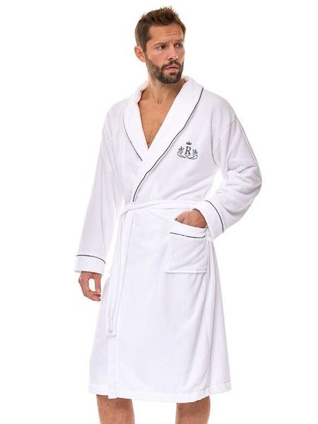 Froté pánský župan Rafael bílý bez kapuce