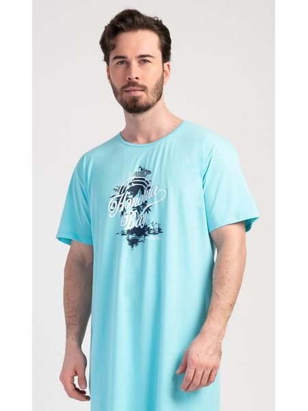 Pánská noční košile s krátkým rukávem Honolua bay - azurová