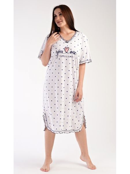 Dámská noční košile s krátkým rukávem Silvie - světle šedá