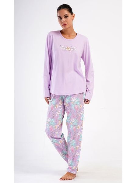 Dámské pyžamo dlouhé Marie - světle fialová