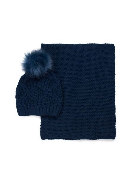 Sada čepice+šála béžovošedá