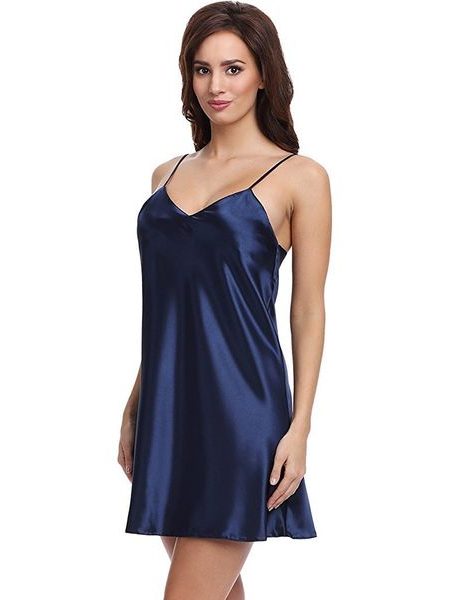 Saténová košilka DKaren Karen tmavě modrá