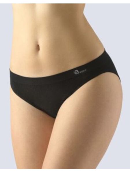 Dámské kalhotky klasické s úzkým bokem, bezešvé, Bamboo Soft 00046P - černá