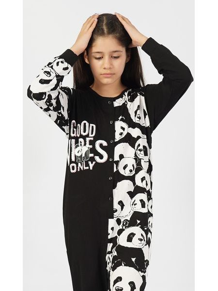 Dětský overal Good vibes only - černá