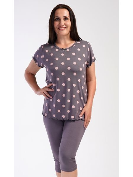 Dámské pyžamo kapri Puntík - hnědá