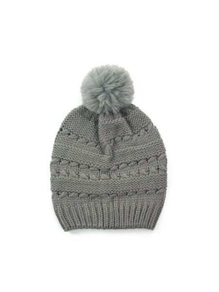 Čepice se vzorem a bubulí modrá