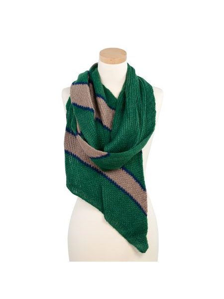 Šál s proužky - zelený