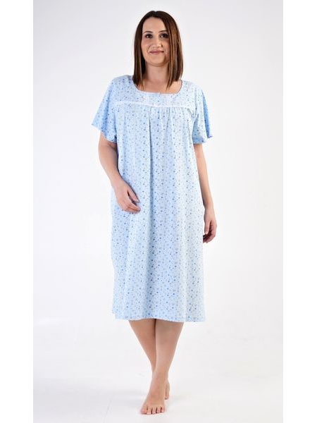 Dámská noční košile s krátkým rukávem Daniela - světle modrá
