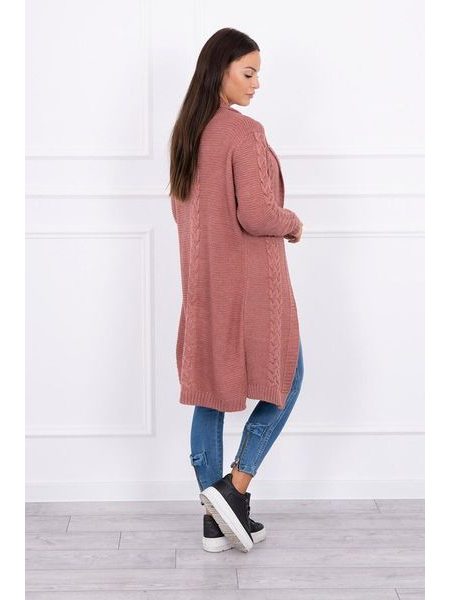 Pletený cardigan, tmavě růžová