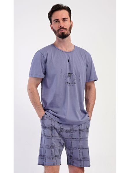 Pánské pyžamo šortky Earth - tmavě šedá