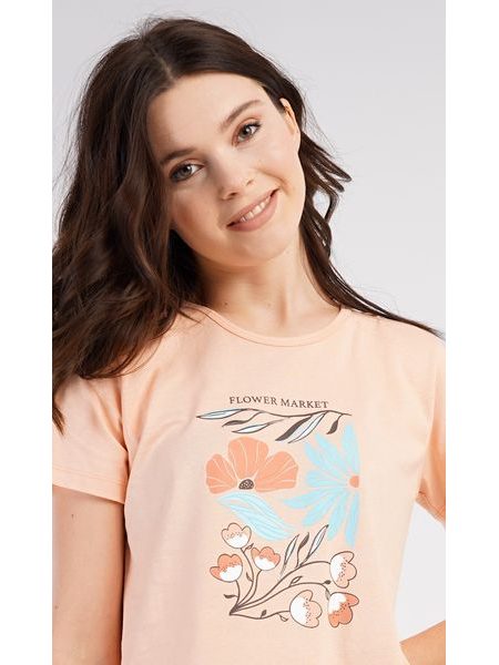 Dámské pyžamo šortky Melissa - meruňková