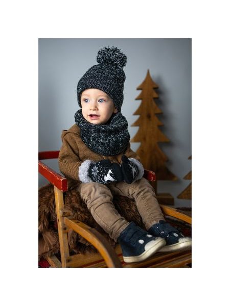 Čepice, nákrčník - černobílá