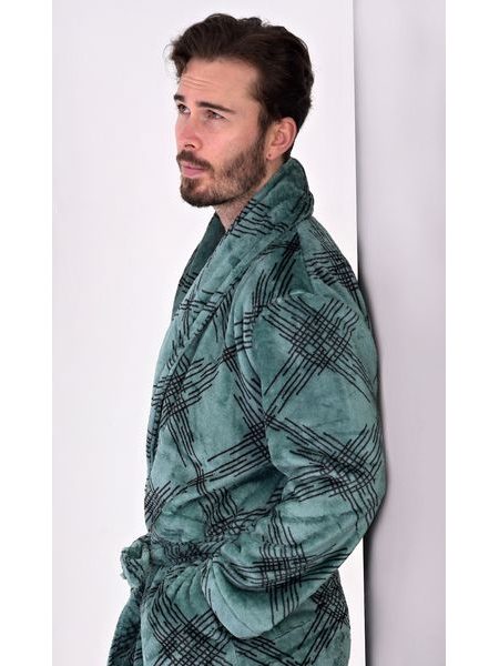 Pánský župan se šálovým límcem Harry - zelená