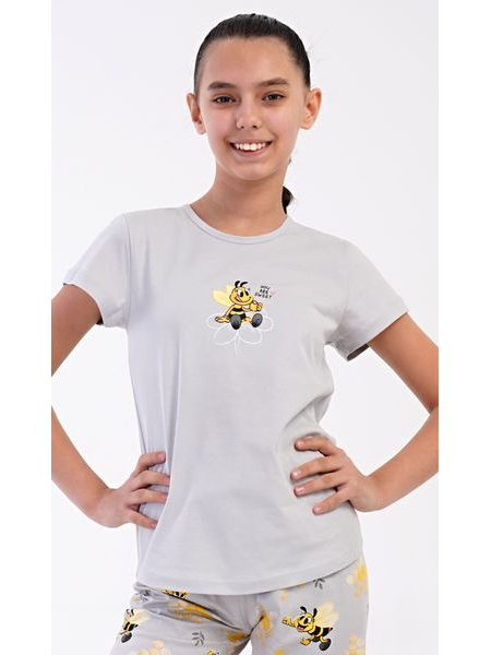 Dětské pyžamo kapri Včelky - šedá