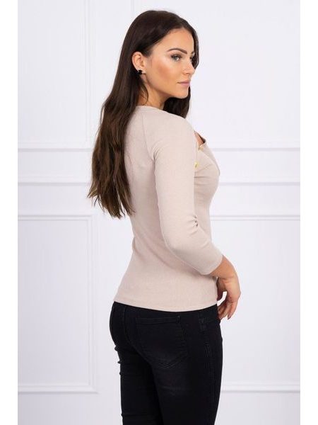 Halenka s ozdobnými knoflíky, béžová